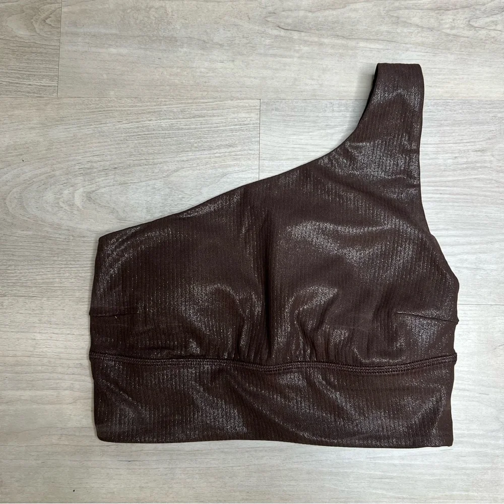 Lululemon Align Asymetrical Ribbed Bra C/D *Shine in Espresso, size 4